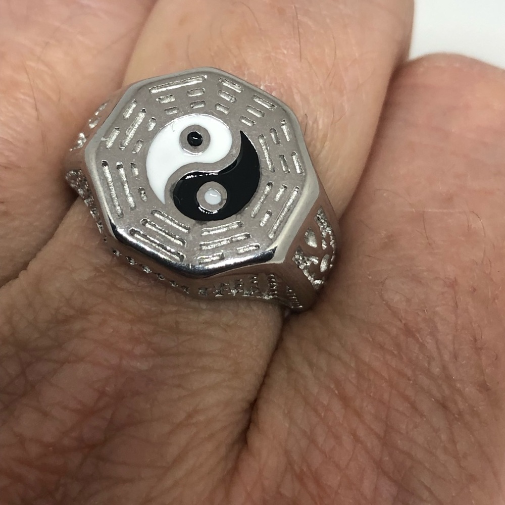 Vintage Ying Yang stainless steel men’s ring